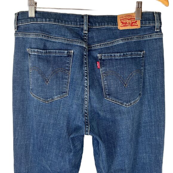 Levis Jeans Classic Straight Leg Womens Size 14 Blue Stretch Denim - Picture 5 of 10